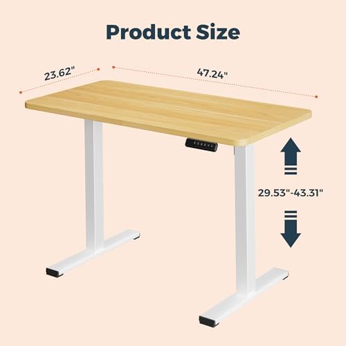 47''x24''One-Piece Adjustable Small Standing Desk for Home Office