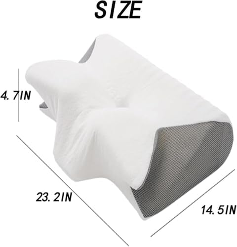 Cervical Pillow, Ergonomic Sleep Pillows, Cervical Neck Traction Pillows, CervicalPillow for Neck Pain Relief, Side Sleeper Pillows with CervicalNeck Support (Black)