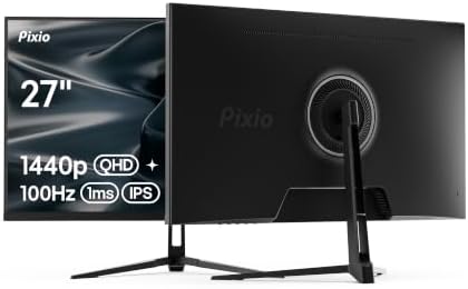 Pixio PX275 Wave 27 inch 100Hz Refresh Rate QHD 1440p Resolution IPS Panel 1ms MPRT Response Time Gaming Monitor with Adaptive Sync