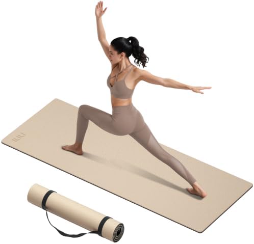 ILILI 10mm Extra Thick, TPE Yoga Mat, 76×28 Inch Extra Long, Carrying Strap