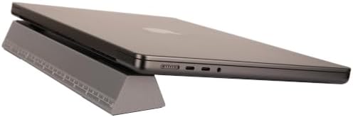 Aluminum Laptop Stand Riser, 2-Pack Ergonomic Laptop Lift for Desk, 2 Height Options (1" & 1.38"), Portable MacBook Stand with Silicone Protection, Cooling Design, Built-in 11" Ruler