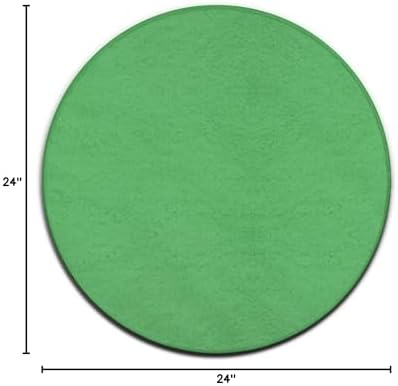 Home Decor Non Slip Kitchen Office Circle Rug, Machine Washable Modern Round Area Rug, Room Sofa Yoga Soft Round Carpet Green, 24inch