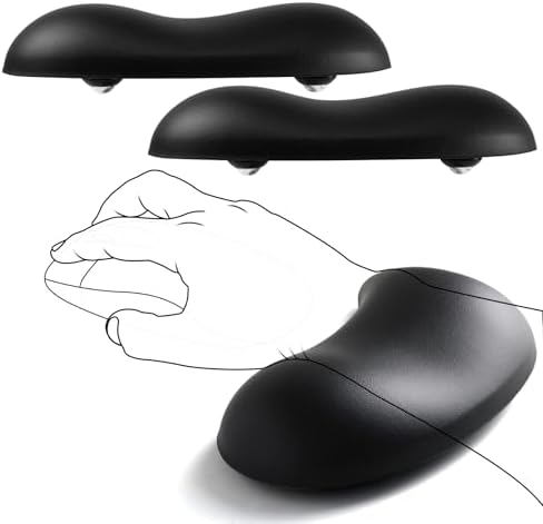 JIKIOU Ergonomic Gliding Palm Rests, Gel Mouse Wrist with Leather Surface