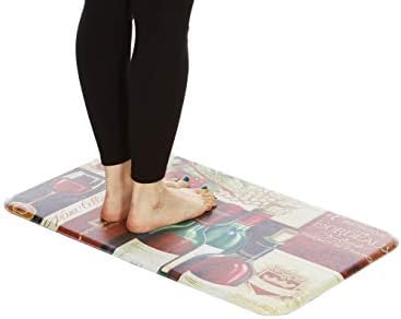 J&V TEXTILES Anti Fatigue Cushioned Comfort Mat, Ergonomically Durable, Supportive, Padded, Thick and Washable, Stain-Resistant, Kitchen, Garage, Office Standing Desk Mats (Favorite Reds)
