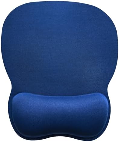 Mouse Pad with Wrist Support, Ergonomic Mousepad with Comfortable Memory Foam Wrist Rest Cushion, Relieve Wrist Pain, Non-Slip Rubber Base Gaming Mice Pad for Home Office Computer Laptop, Blue