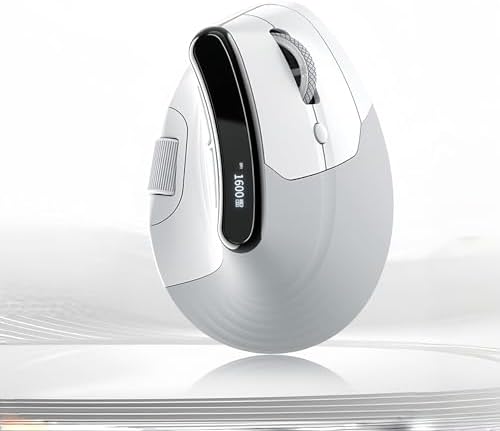 Ergonomic Vertical Mouse, Dual Scroll, Tri-Mode, OLED Display