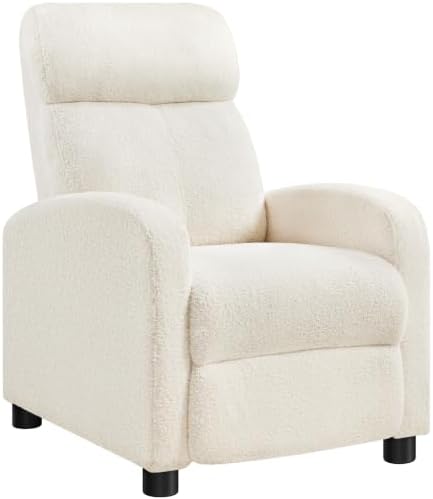 Yaheetech Recliner Chair with 3 Adjustable Angles Living Room Chairs Ivory