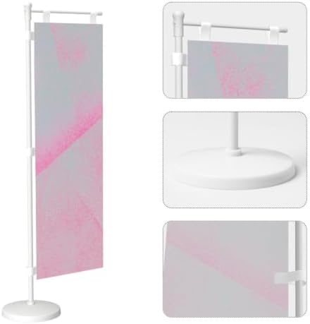 Trendy Modern Foam Roller Pink Deluxe Desk Flag Set, 12 x 4 Inch Miniature Table Flag with 14" Pole & Stand Base