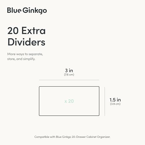 Blue Ginkgo 20-Drawer Cabinet Dividers, 20-Pack