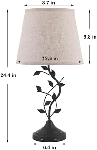 Kakanuo Table Lamp for Living Room, Bedside Lamp for Bedroom, Rustic Lamp