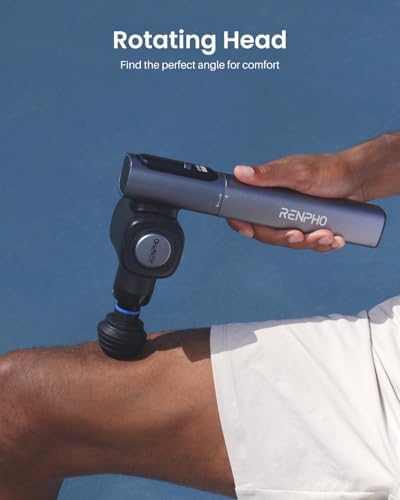 RENPHO Foldable 2-in-1 Massage Gun with Extendable Handle, 0-90° Angle