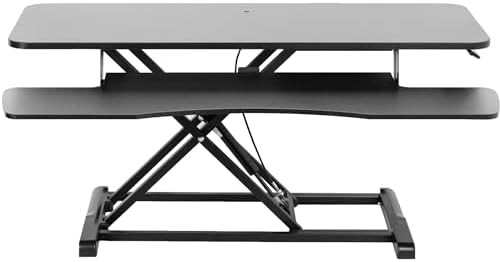 VIVO Black Carbon Fiber 42 inch Desk Converter, DESK-V042KR