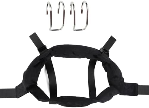 Cervical Neck Traction Device with Hook Portable Neck Stretcher Hammock (Black)