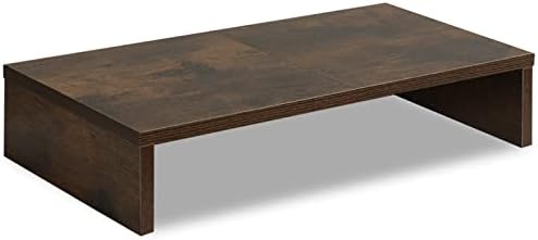 TEAMIX 20 inch Wood Monitor Stand Riser, Desktop Riser Shelf, Rustic Brown