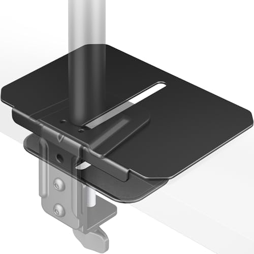 monTEK Adjustable Steel Monitor Mount Reinforcement Plate, Desk Stabilizer
