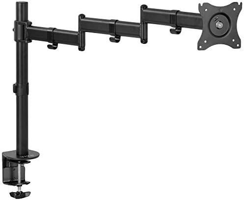 VIVO Single 13 to 32 inch Computer Monitor Desk Mount, Extra Long Adjustable Arm, VESA Stand for 1 Screen, Max VESA 100x100, Black, STAND-V101N
