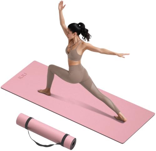 ILILI 10mm Extra Thick, TPE Yoga Mat, 76×28 Inch Extra Long, Carrying Strap