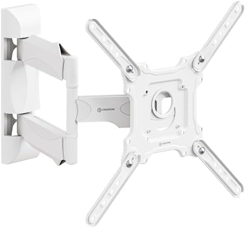 ONKRON Full Motion TV Wall Mount 32-65", 77 lbs, max VESA 400x400, White