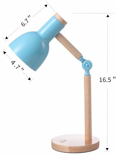 Adjustable Wooden Arm Desk Lamp, Metal Shade Table Lamp