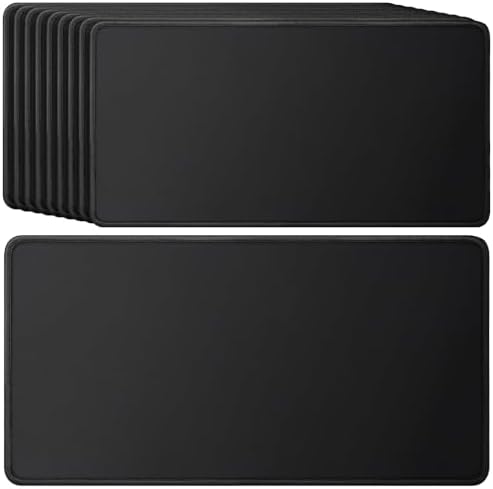 10 Pack 31.5" x 15.7" Waterproof Fabric Desk Pad, Black
