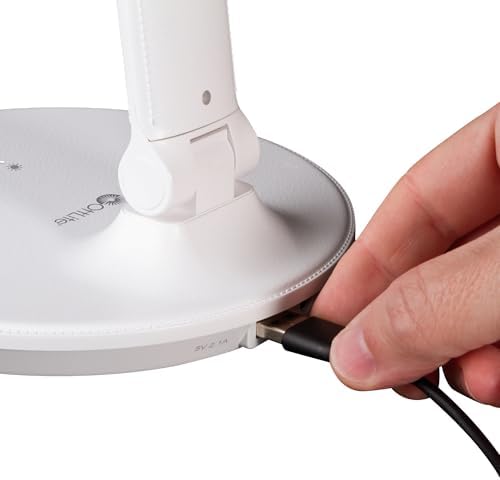 OttLite Emerge LED Sanitizing Desk Lamp with USB Charging, White