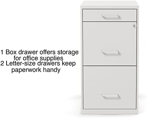 STAPLES 3-Drawer Vertical File Cabinet, Letter/Legal, Locking, White