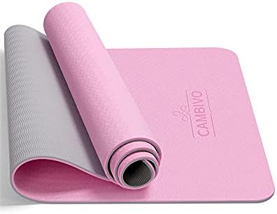 CAMBIVO Yoga Mat for Women Men Kids, 1/3 & 1/4 & 2/5 Inch Extra Thick Yoga Mat Non Slip, 72" x 24" TPE Yoga Mats, Workout Mat with Carrying Strap for Yoga, Pilates and Floor Exercises