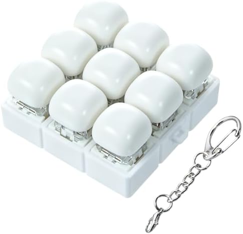Bread Shape Keyboard Fidget Toy, Keyboard Fidget Keychain 9-in-1 Keyboard Decompression Button Finger Clicker Toys, Cute Click Buttons Fidget Toy ADHD Sensory Fidget Toys Stress Relief Gifts(W)