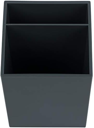 JAM PAPER Plastic Pen Holder - Grey - Desktop Pencil Cup Sold Individually