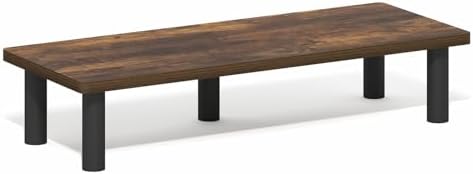 Furinno Turn-N-Tube Monitor Stand Riser, 23.6" Wide Rectangle Monitor Riser, Laptop Stand for Desk, Office Desk Accessories, Desktop Organizers and Accessories, Toolless Assembly, Amber Pine