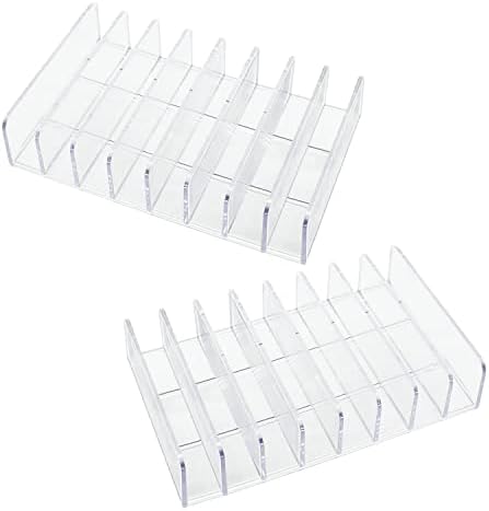 Clear Eyeshadow Makeup Organizer 2Pcs, 8Slot Acrylic Desk Organizer