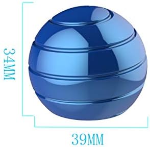 Kinetic Spinning Desk Toy Metal Fidgets ADHD 1.54in Blue