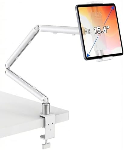 iPad Holder For Desk, Adjustable Tablet Arm iPad Desk Mount with C-Clamp
