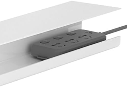 Under Desk Cable Management, Cable Management Tray Clamp Mount Organizer Wire Tray for Home Office Standing Desk (White)