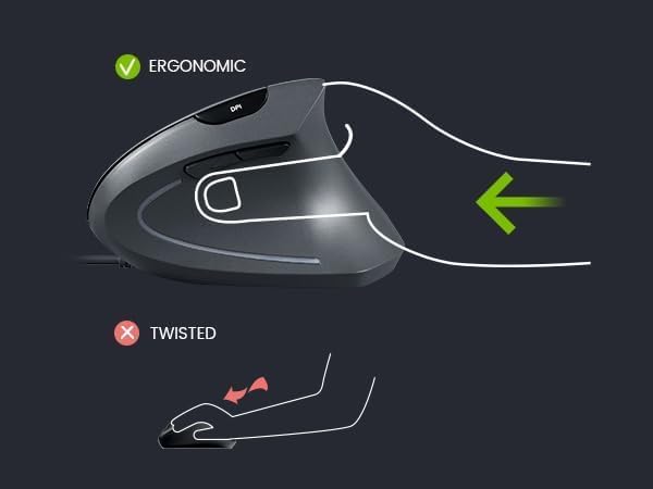 Perixx PERIDUO-512B US, Wired Ergonomic Keyboard and Vertical Mouse Combo - USB - Black - US English