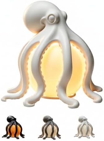 Octopus Ocean Decor Table Lamp, White