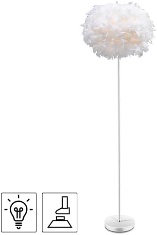 Feather Floor Lamp,Floor Lamps for Living Room,Home Office Bedroom Decor,Floorlamp with White Lampshade,Modern Tall Standing Lamp for Dinningroom,Behind Couch,Girls'room,Corner