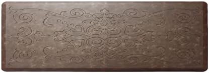 J&V TEXTILES Medallion Embossed Kitchen Mat Cushioned Anti Fatigue Floor Mat, Thick Non Slip Waterproof Kitchen Rugs and Mats,Heavy Duty Foam Standing Mat for Kitchen (Espresso, 17" X 60")