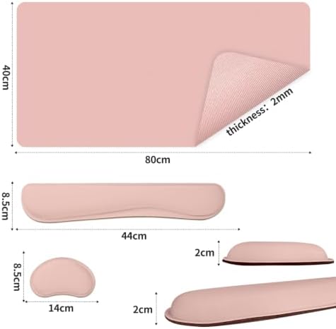 Desk Mat Set,3-in-1 Mouse Pad with Wrist Rest and Keyboard Pad