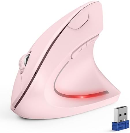 TECKNET Ergonomic Mouse, 4800 DPI Wireless Bluetooth Vertical, 3-Device