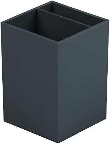 JAM PAPER Plastic Pen Holder - Grey - Desktop Pencil Cup Sold Individually