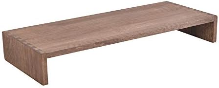 KIRIGEN Wood Monitor Stand Riser for Desk, 23.23 Inch, Brown 59-DBR