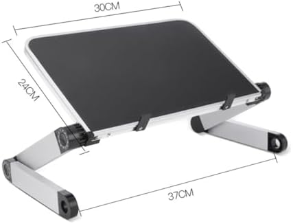 Housoutil Adjustable Height Laptop Stand Black Collapsible for Tablet Laptop Holder Ventilated Design Sturdy Sandblasted Aluminum Stand