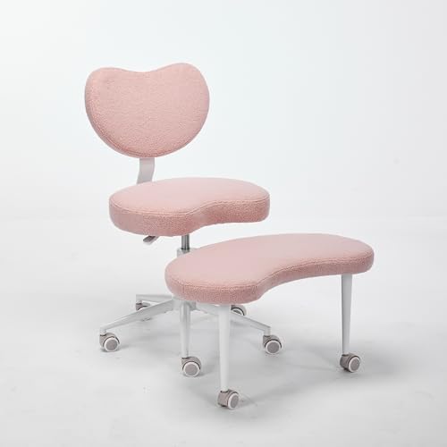 Cross Legged Home Office Desk Chair with 360 Swivel Footstool, 300lb