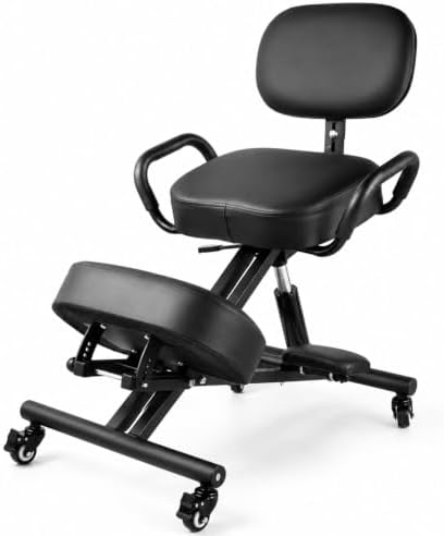 Ergonomic Kneeling Chair with Backrest, Improve Postures Thick Cushions
