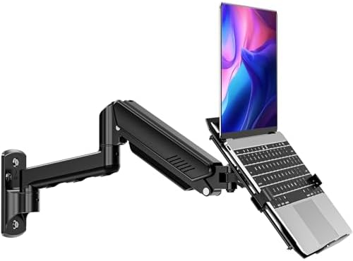 Laptop Wall Mount, 2-in-1 Monitor with Vented Tray Hold Max 22bls