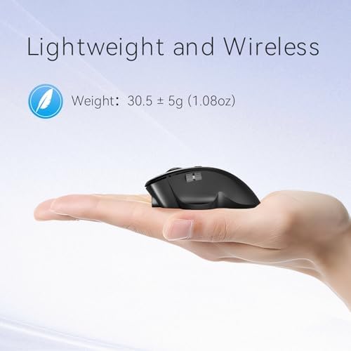 Uiosmuph Mini Wireless Bluetooth Mouse for Travel, Silent Small Mouse Black