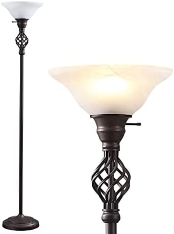 GyroVu Torchiere Floor Lamp for Living Room, LED Standing Reading Light