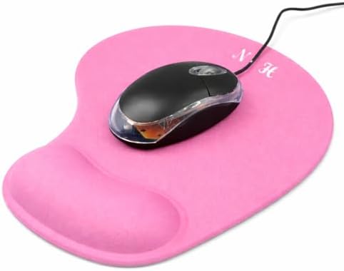 Ergonomic Mouse Pad with Wrist Rest, Gel Wrist Support Mousepad, Pain Relief Laptop Computer Mouse Pad, Non-Slip Mouse Pads for Home & Office (Pink, Regular)