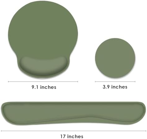 Britimes Ergonomic Mouse Pad Set with Wrist Rest, Green